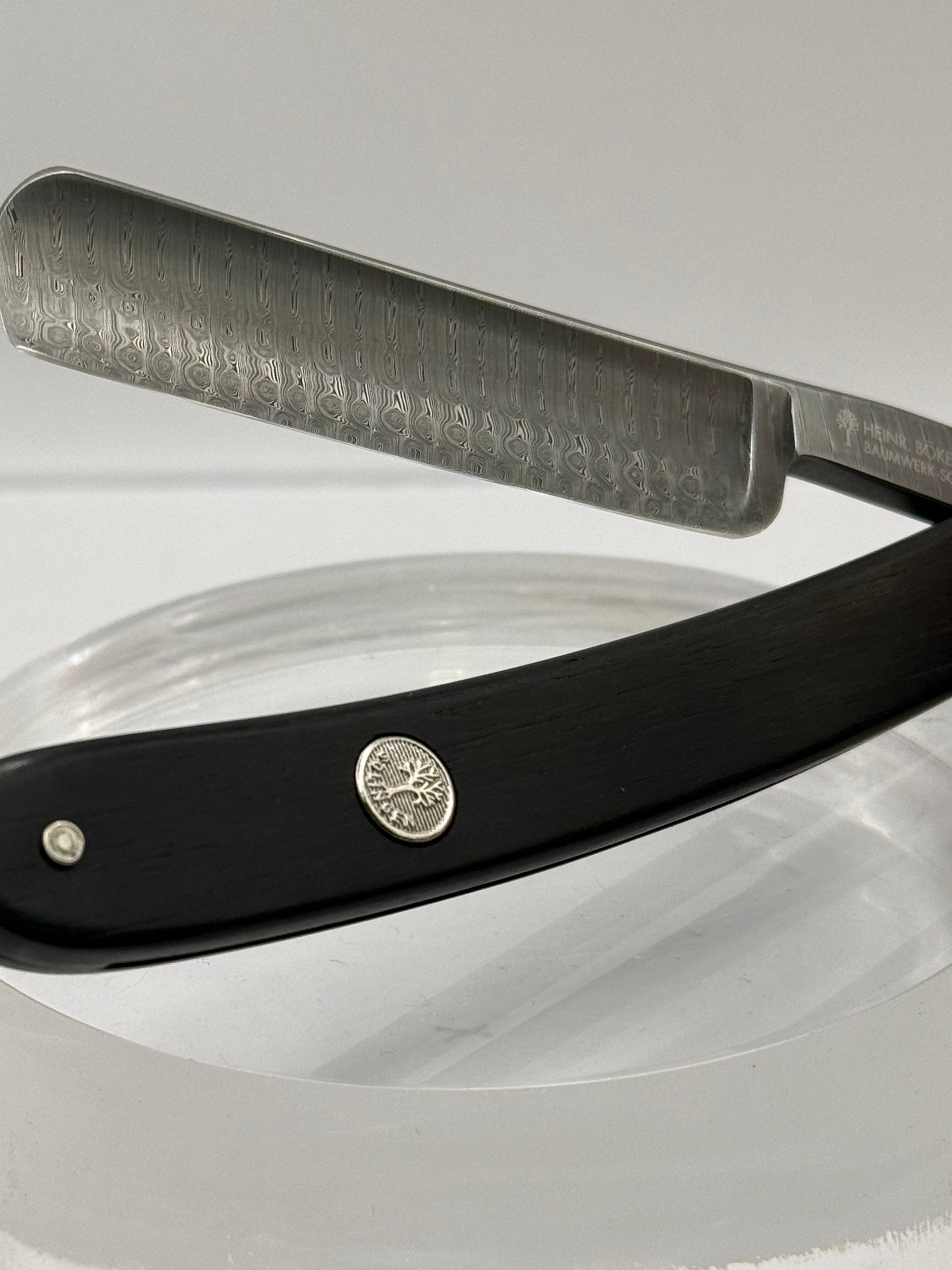 Böker Rasiermesser - Damast Ebenholz Rundkopf 5/8"