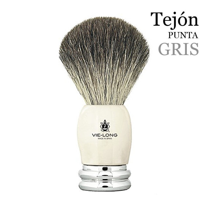 Vie Long - Rasierpinsel Brocha Tejón Punta Gris Silberspitz