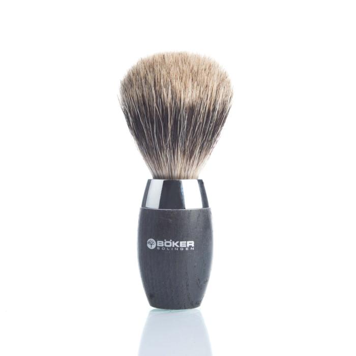 Boker Shaving Brush Bog Oak Badger Hair Silvertip