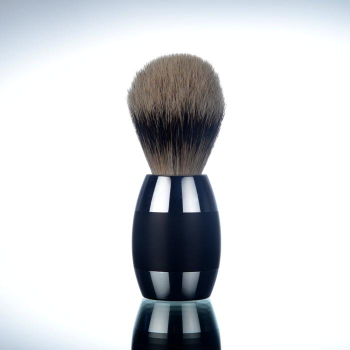 Merkur Shaving Brush Silvertip Aluminium Black