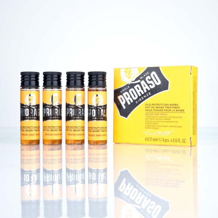 Proraso Hot Beard Oil Wood and Spice 4 x 17 ml