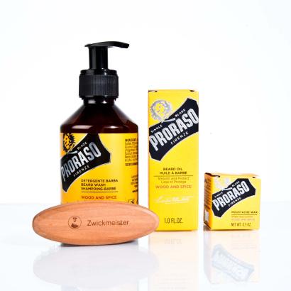 Bartpflege Set - Bartshampoo Bartöl Bartwachs Bartbürste