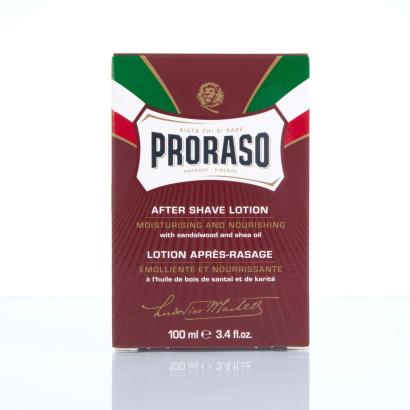Proraso After Shave Lotion Linea Rossa mit Sandelholz und Sheabutter-Öl 100ml