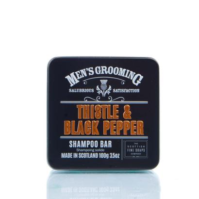 Scottish Fine Soaps - Mens Grooming Thistle & Black Pepper Shampoo Bar 100g