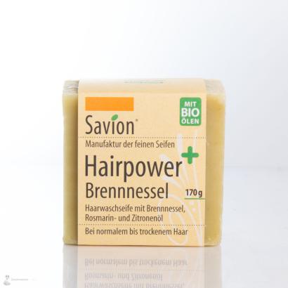 Savion hair washing soap Hairpower nettle, 85 gram block, handmade