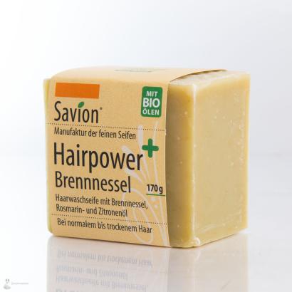 Savion hair washing soap Hairpower nettle, 85 gram block, handmade
