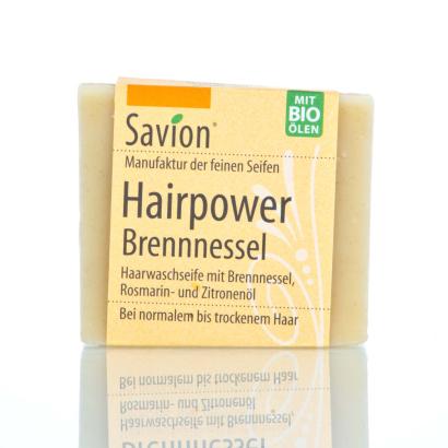 Savion hair washing soap Hairpower nettle, 85 gram block, handmade