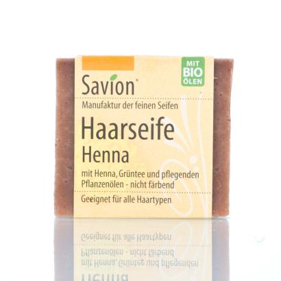 Savion henna hair washing soap, 80 gram block, handmade