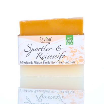Savion Sports and Travel hairwashing soap, 80 gram block, handmade