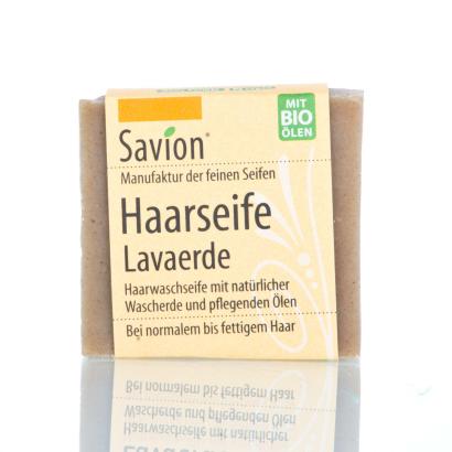 Savion lava hair-washing soap, 85 gram block, handmade